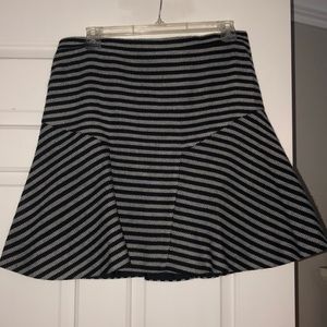 J. Crew Navy and Gray Wool Flare Skirt